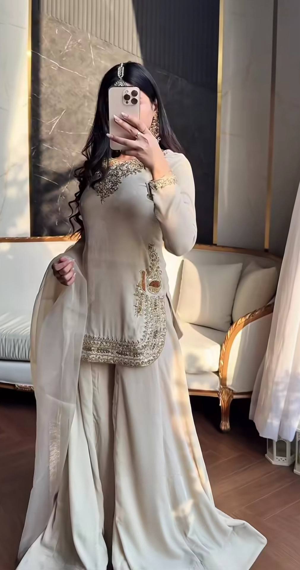 Luminous Ivory Zardozi-Crafted Suit